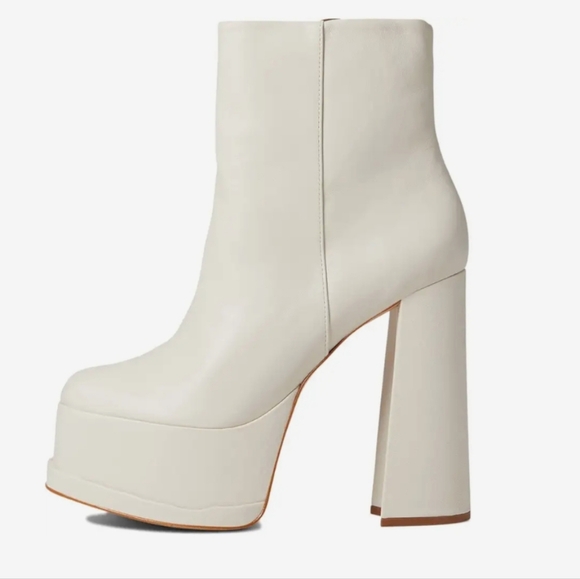 NIB Schutz Selene Platform Booties ankle boots Pearl white 7 Hot Nappa Leather - Picture 4 of 8